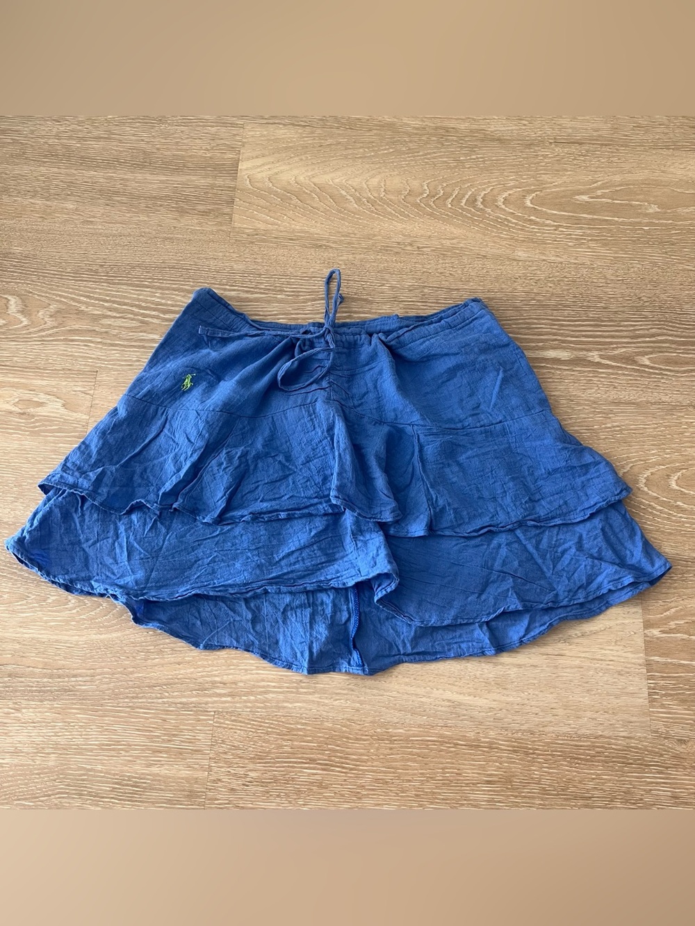 Ralph Lauren Blue Layered Linen Skort